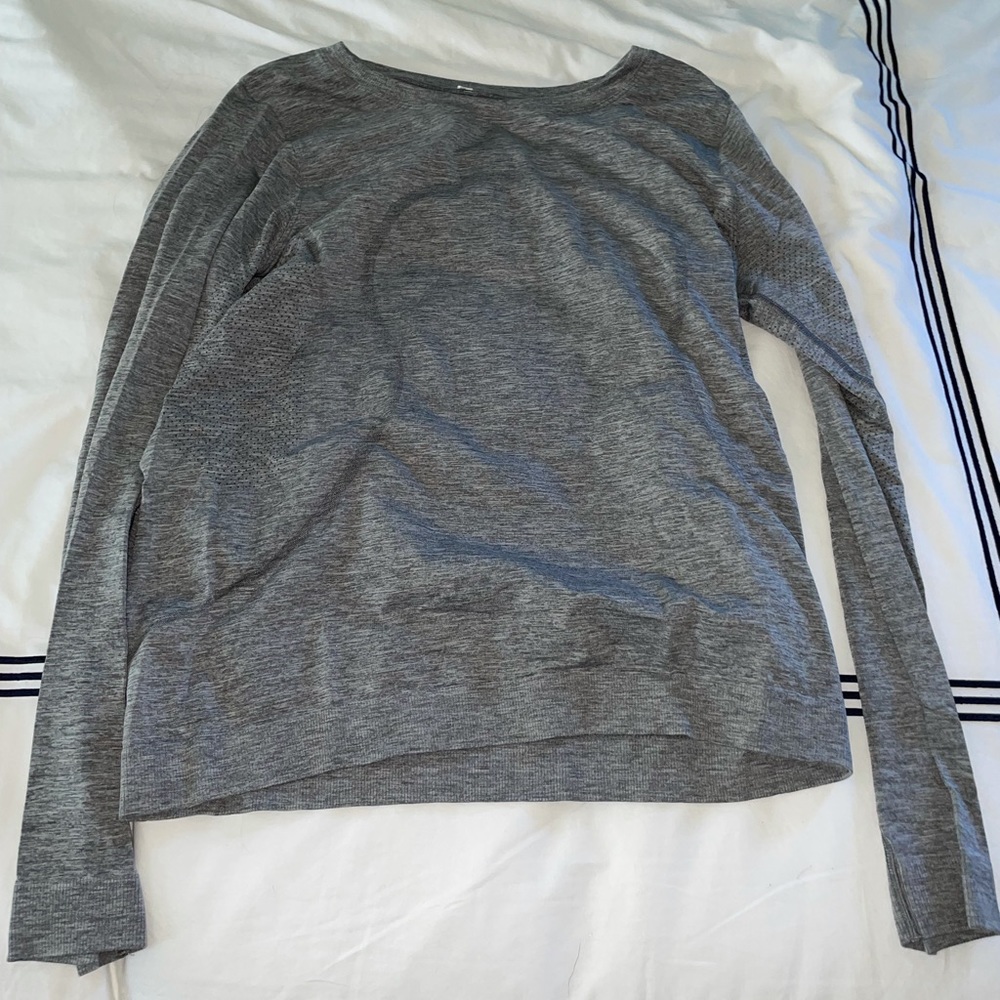 Swiftly Breathe Long Sleeve Slate/White (Grey)